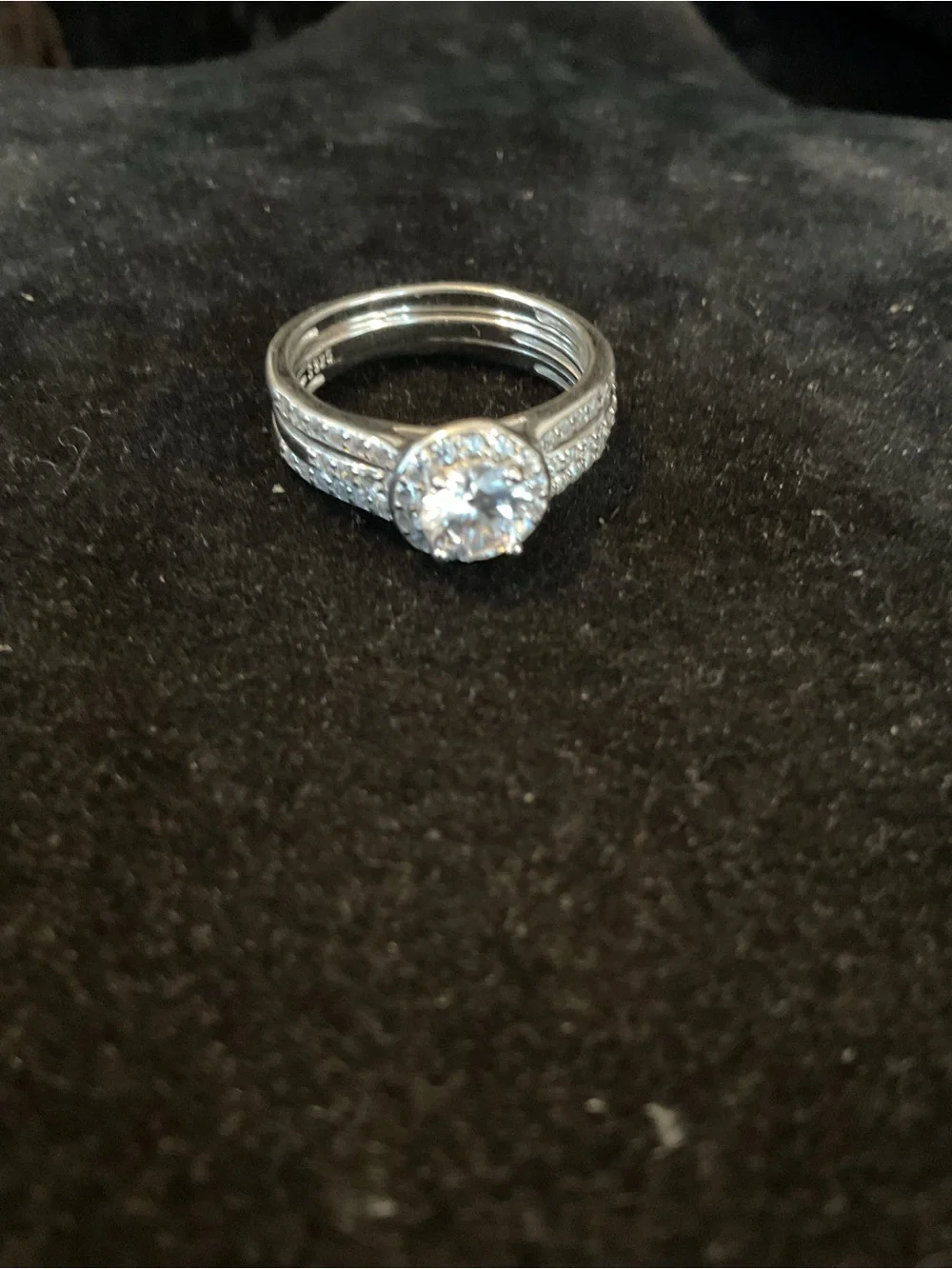 Sterling Silver Cubic Zirconia Halo Ring Set
